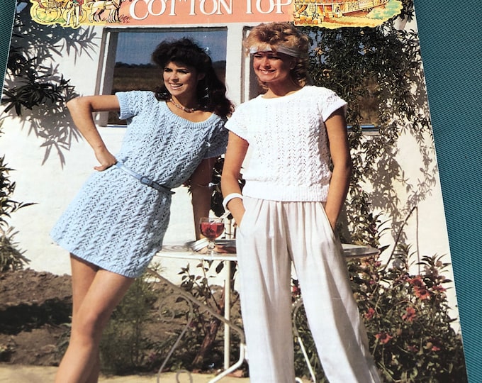 Paper vintage knitting Pattern Patons - cotton top B 7124