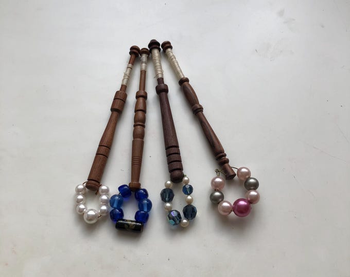 lacemaking bobbins, wooden, vintage
