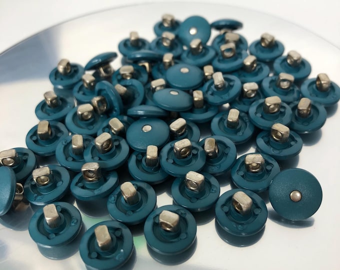 boot buttons, Vintage petrol green boot buttons