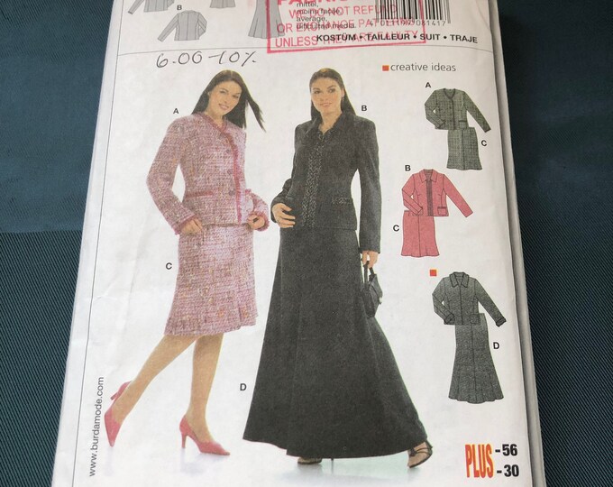 Burda Sewing Pattern, Jacket and skirt, Vintage, Factory Folded, Complete, Burda 8141