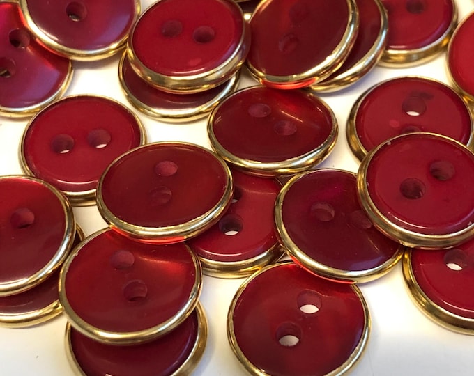 Red and Gold vintage fashion buttons, sewing, knitting, crafting