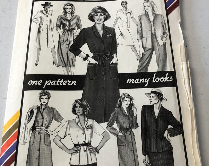 ladies Coat dress and jacket pattern, UNCUT, Butterick 1518
