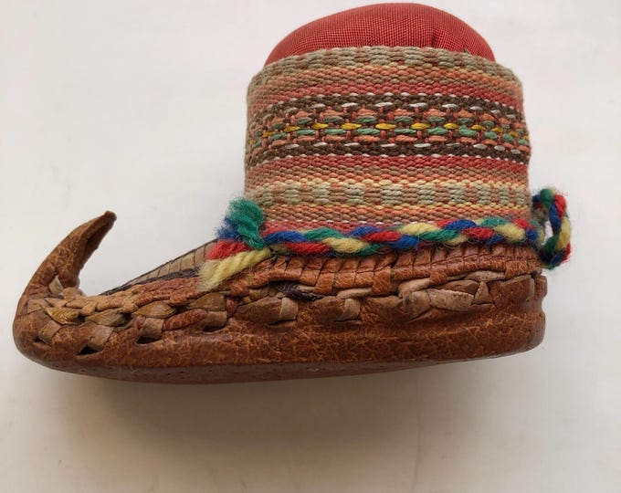 Miniture shoe pin cushion, moccasin