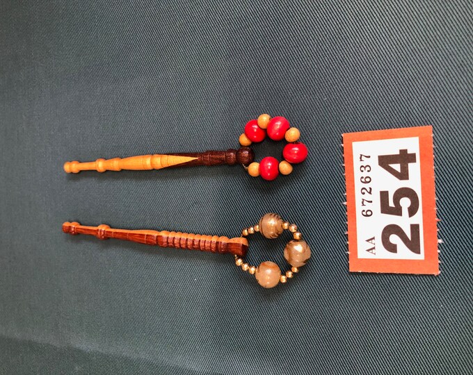 lacemaking bobbins, wooden, vintage