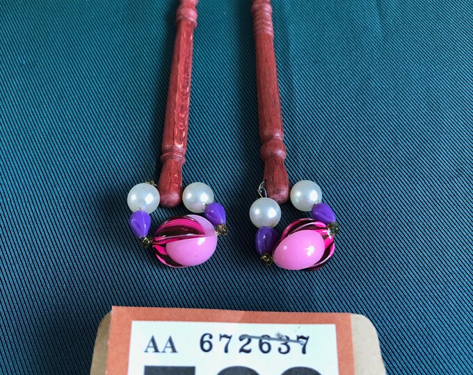 Wooden lacemaking bobbins