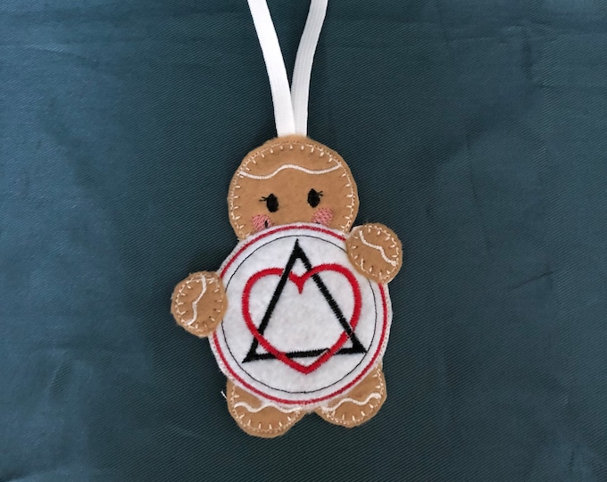 Gingerbread People, Adoption, door hanger, felt hanging decoration, Christmas decoration, bag charm