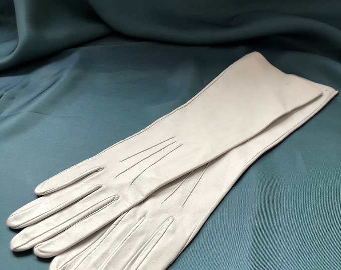 1940's Vintage Grey Leather Gloves