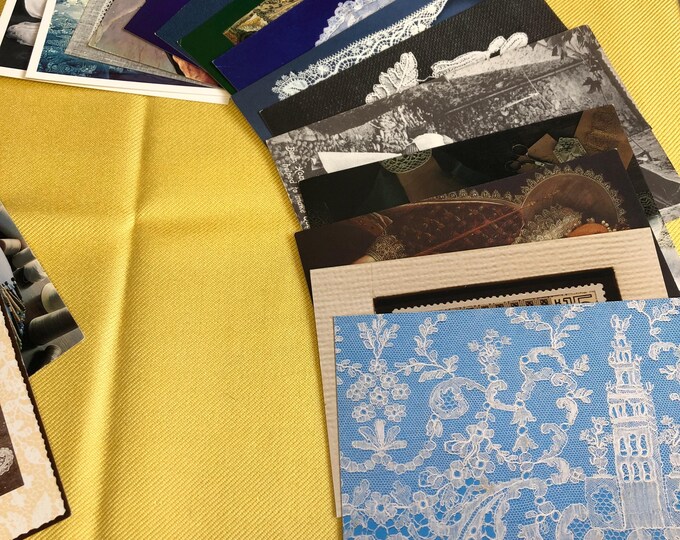 Collection of vintage postcards,  featuring the beauty of lace