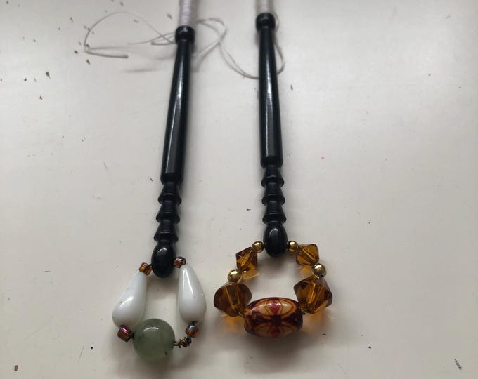 Lacemaking bobbins x 2