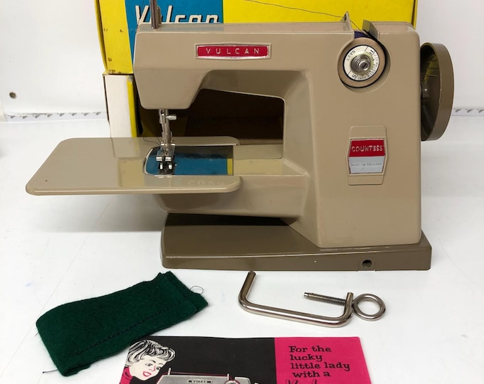 Vulcan Countess Sewing Machine hand crank in original damaged box