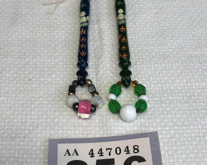 Hand painted wooden lacemaking bobbins