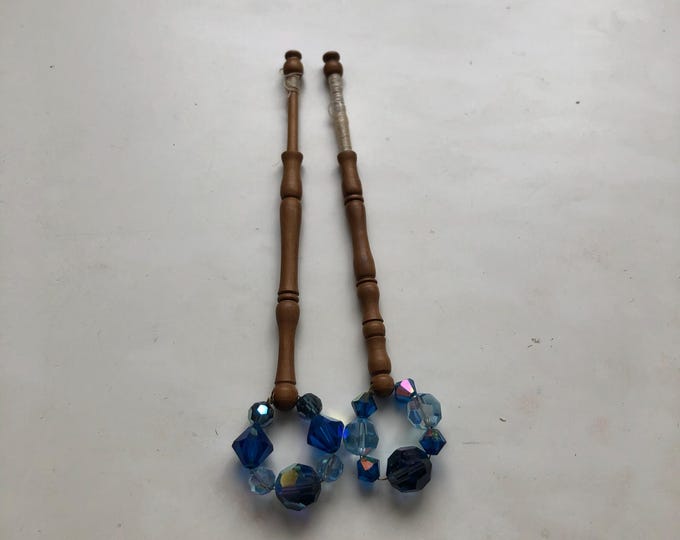 lacemaking bobbins, wooden, vintage