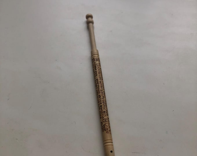 wooden lacemaking bobbin, Lords Prayer