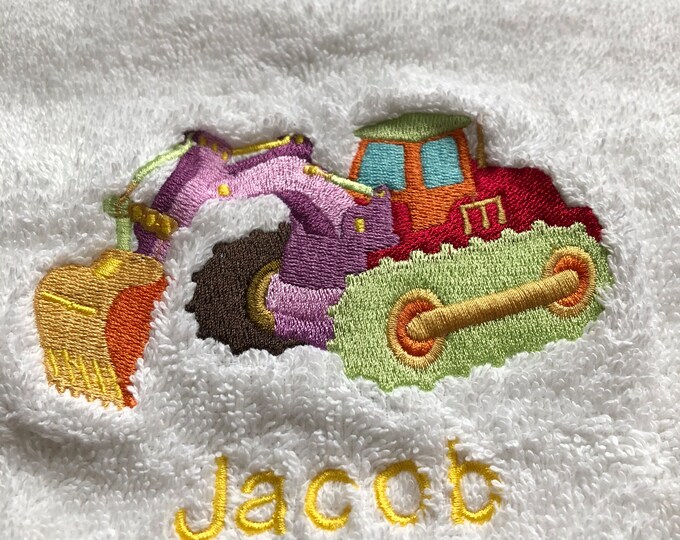 children's embroidered hand towel with name