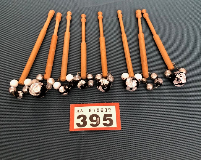 wooden lacemaking bobbins x 8