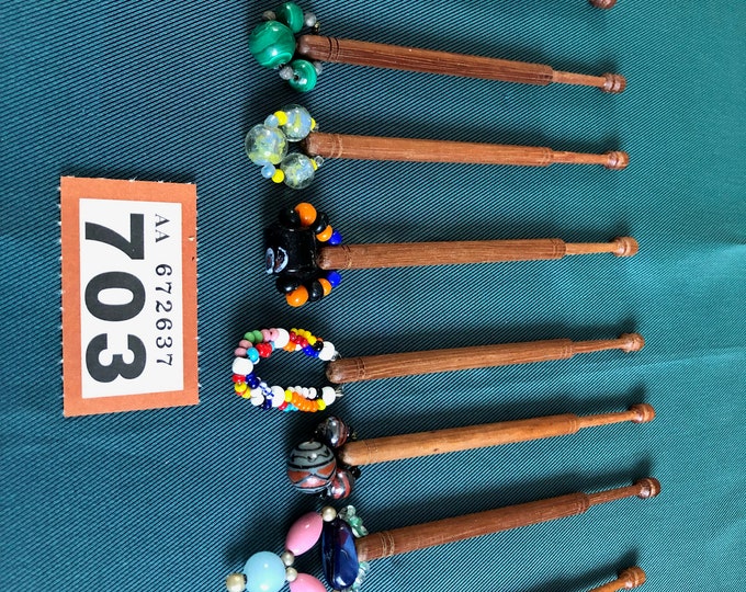 Wooden lacemaking bobbins