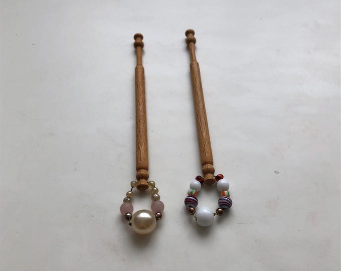 lacemaking bobbins, wooden, vintage
