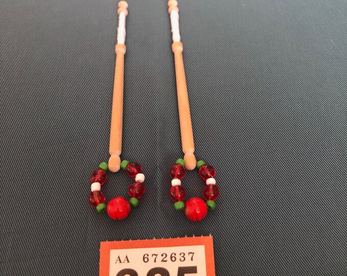 wooden lacemaking bobbins,