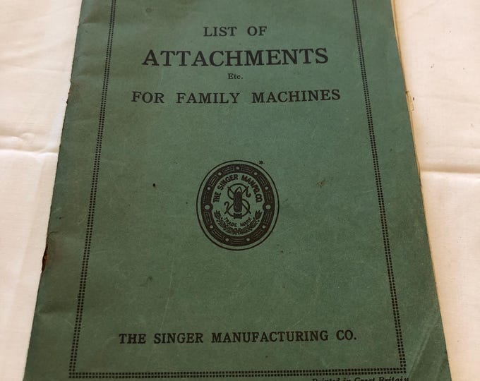 Singer Sewing Machine Book List of Attachments etc. for Family Machines (2)