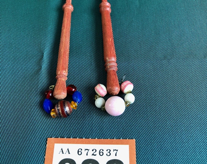 Wooden lacemaking bobbins