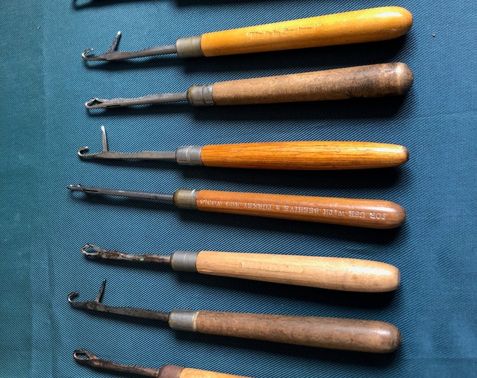 Vintage latch hooks for rug making