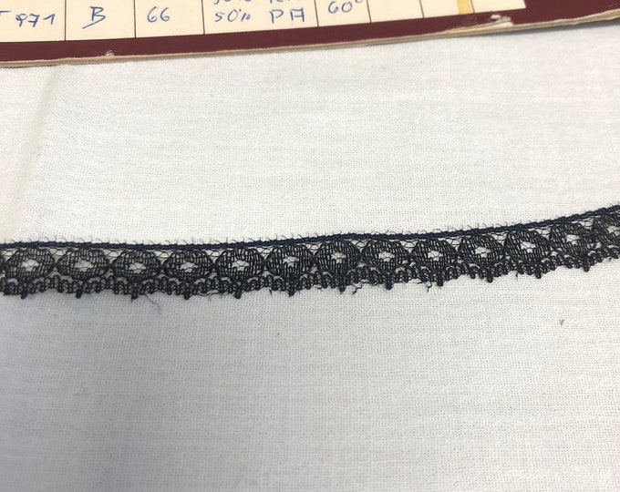 Vintage black lace ribbon, embellishment, notions