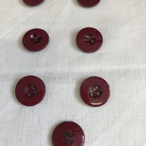 Buttons, Vintage circular dark burgundy fashion buttons