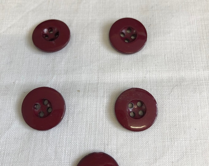 Buttons, Vintage circular dark burgundy fashion buttons
