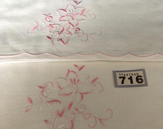 Pair of vintage pillow cases