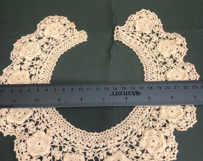 Vintage handmade lace Tatting collar