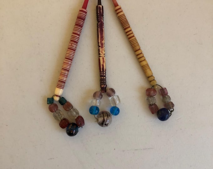 Bone/horn  lacemaking bobbins x 3