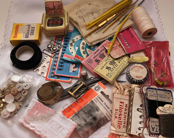 Vintage sewing, crochet and knitting notions