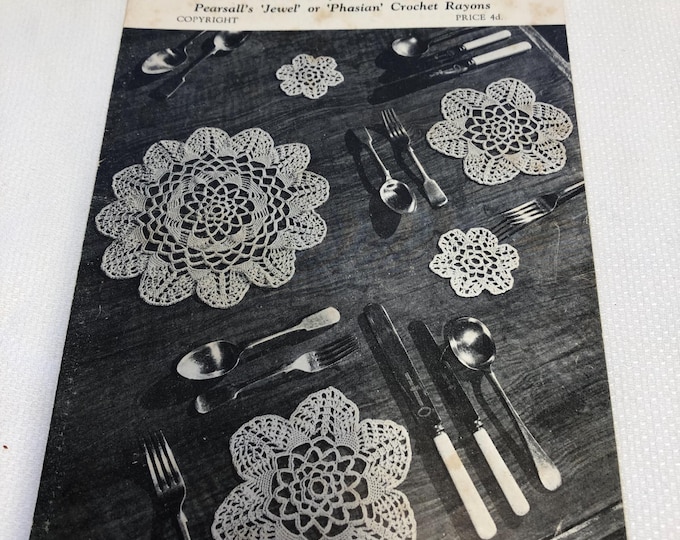 Vintage crochet pattern, Pearsall's crochet mats