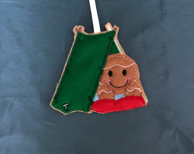 Gingerbread People, Camping, door hangers, felt hanging decoration, Christmas decoration, bag charm