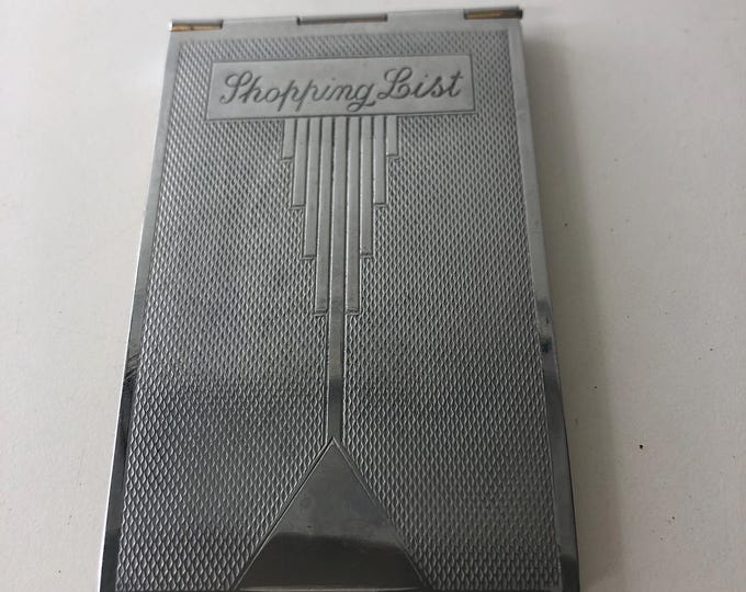 Chrome Art Deco shopping list case