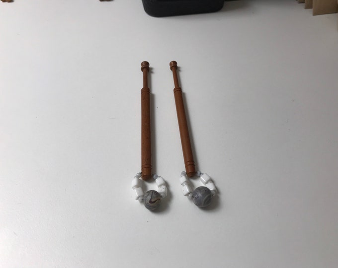 Wooden lacemaking bobbins
