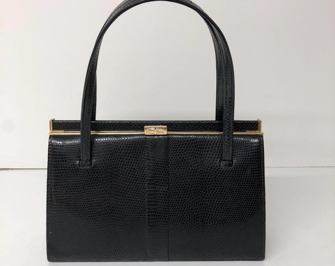 Vintage black Mappin & Webb Kelly bag