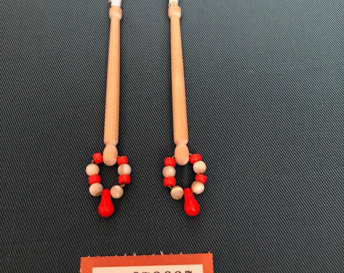 wooden lacemaking bobbins,