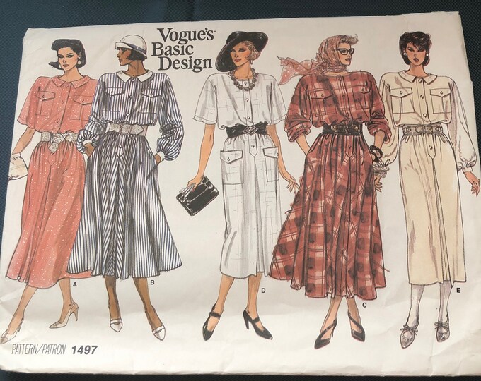 Vogue Basic Design ladies dress sewing pattern 1497, Vintage.