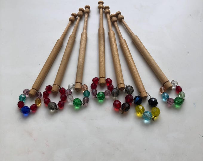 lacemaking bobbins, wooden, vintage