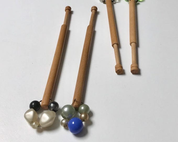 Wooden lacemaking bobbins