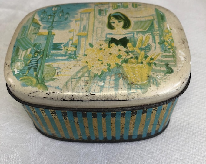 old metal sweet tin