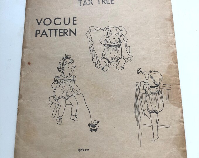 Baby romper pattern, UNCUT, Factory Folded, Vogue 10,002