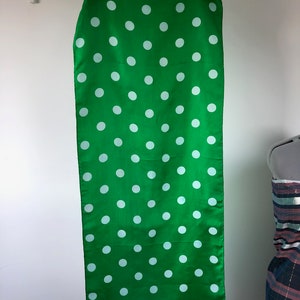 Vintage green head scarf, with white spots