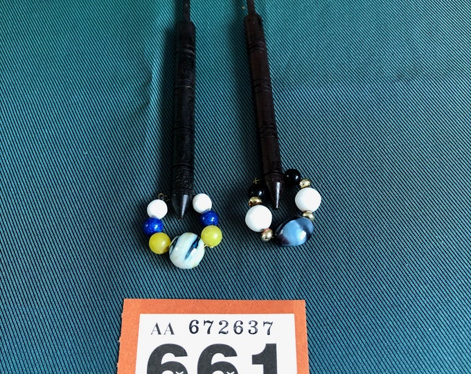 Wooden lacemaking bobbins