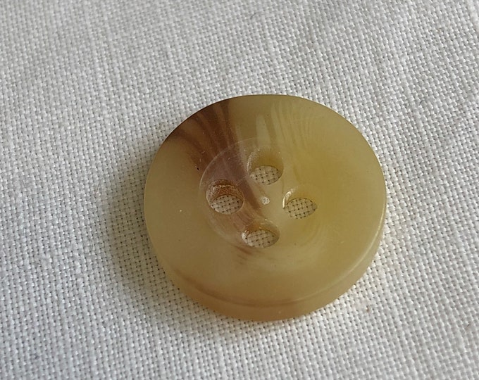 Buttons, Vintage circular mottled cream / brown fashion buttons