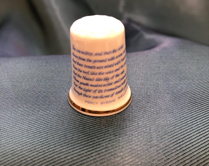 Vintage Thimble - Shelley quotation
