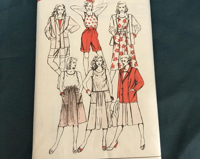women's  vintage jacket, skirts, shorts and top paper Sewing Pattern, Factory Folded, Pebble Mill at One
