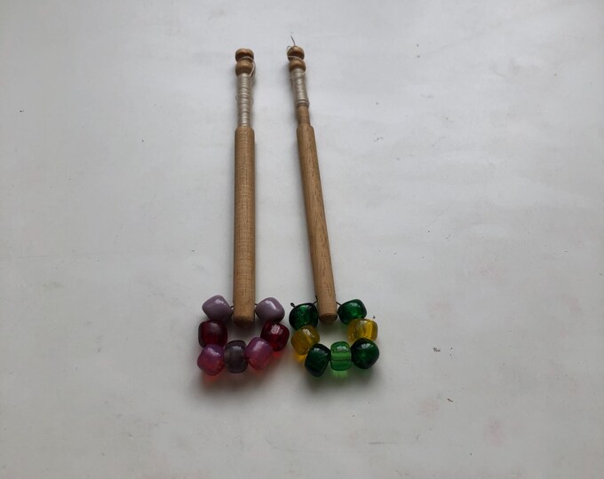 lacemaking bobbins, wooden, vintage