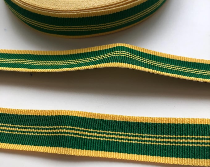 Military grosgrain medal braid, Yellow and Green